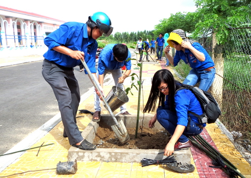 Đoàn viên thanh niên tham gia trồng cây xanh